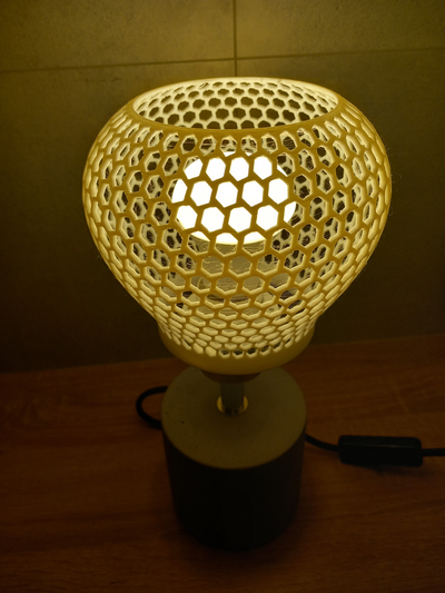 honeycomb lamp shade by preco3dprint household decor honey comb light art base box adapter bee bucket 3d artistic creations accessories 3d print model - Mito3D