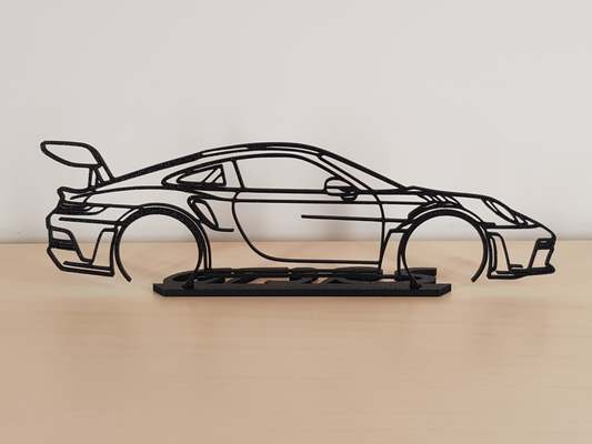 porsche 911 gt3 rs 992 by flacidez gigante arte 2d gt3rs carro silhueta parede esporte raça super hipercarro pista corrida decoração modelo escrivaninha acessórios acessório rua rapidez veículo velozes 3d print model - Mito3D