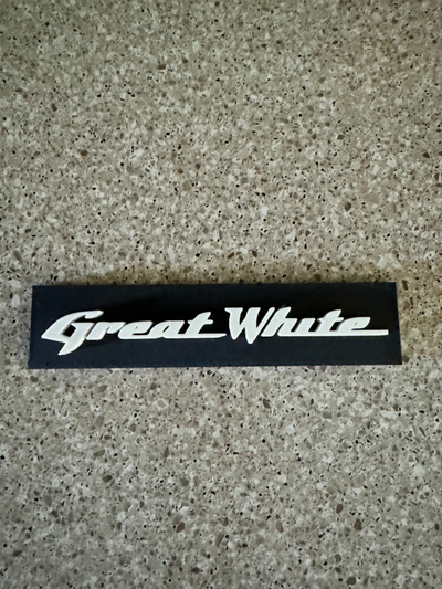 great white band sign remixed by davglass art signs & logos rock 80snostalgia 3d print model - Mito3D