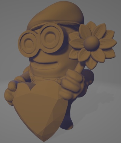 valentines minion by mrmila toys & games love valentine valentinesday hearth 3d print model - Mito3D