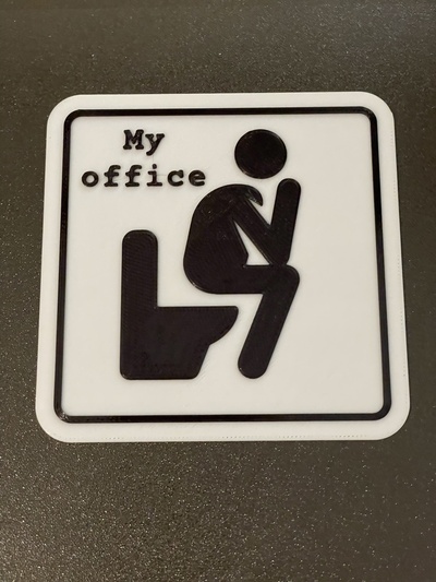 toilet sign - my office by mrmila art signs & logos wc 3d print model - Mito3D