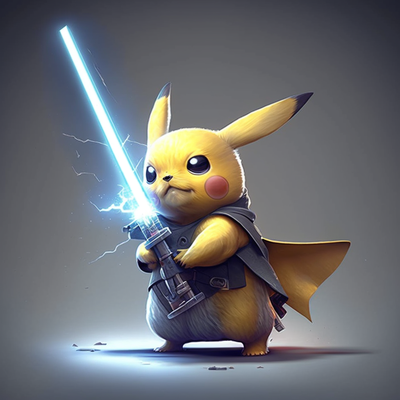 pikachu jedi by mrmila generativo 3d modelo forja chapéus litofano guerra estrelas cenário pokémon fotografia 3d print model - Mito3D