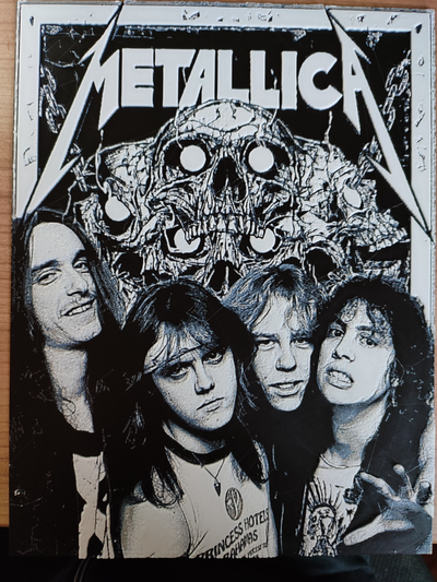 4 color forja chapéus metallica poster by vdh 1983 arte 2d 3d print model - Mito3D