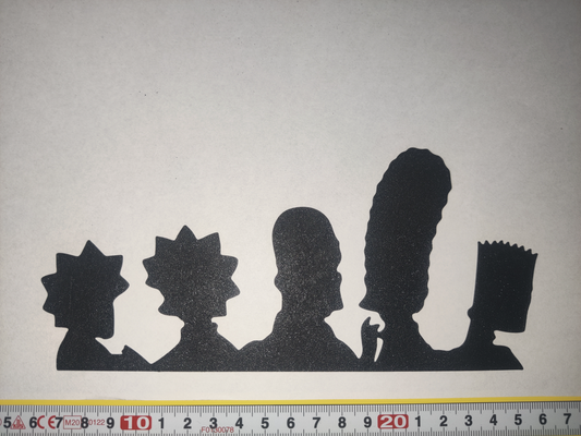 simpsons silhouette by kolber kunst modelle simpson simpsonswallart mauer 2d familie 3d print model - Mito3D