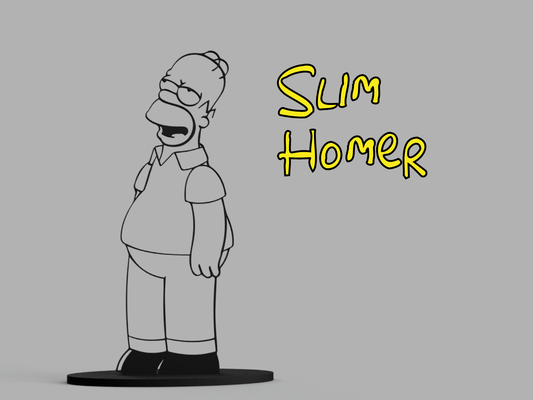 ince homer simpson by jonathan1987 sanat 2d çizim şekil komik basit 3d print model - Mito3D