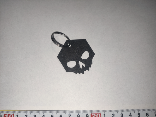 hex skull keychain by kolber art signs & logos hexagon 3d print model - Mito3D