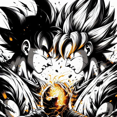 sohn goku super saiyajin gesicht to hutschmiede by buzzeye abenteuer generativ 3d modell lithophan vegeta drachen ball kampf anime japan japanisch mehrfarbig kunst poster 2d 3d print model - Mito3D