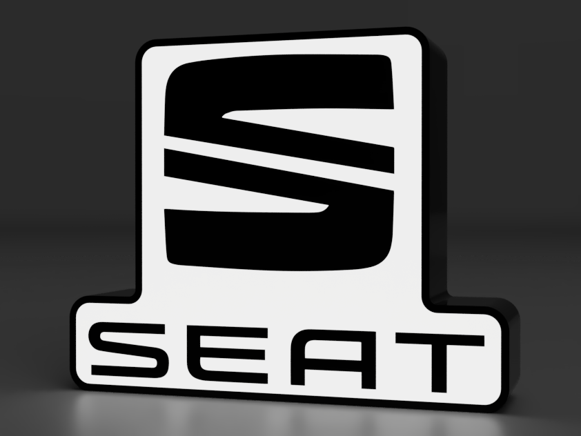 seat logo led lightbox by lozagon1234 art signs & logos cupra light sign car brand vehicle 3D print model - Mito3D