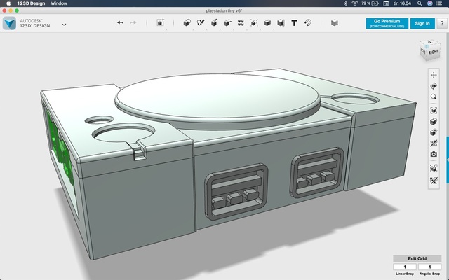 playstation minuscule v6 by laurite outils gadgets cas gaine playstation1 ps1 framboise tarte framboises raspberrypi3 raspberrypicase rétropie 3d print model - Mito3D