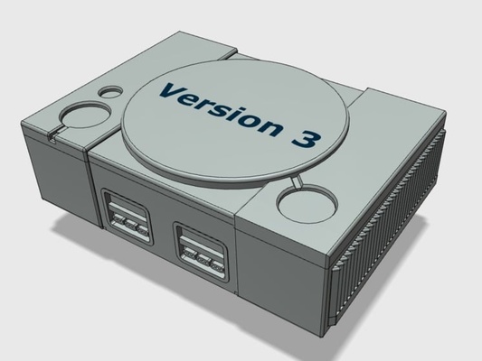 playstation pi pequeno v 3 framboesa 2 + caso bainha by r n laurito brinquedos jogos playstation1 raspberry pi rasberrypi2 rasberrypi3 picada 3d print model - Mito3D