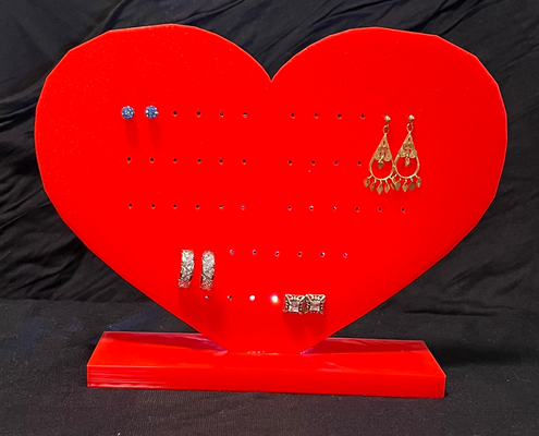 heart earring stand by holyfirerain tools organizers valentine valentine's day jewelry organizer 3d print model - Mito3D