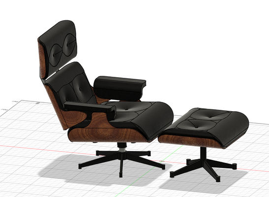 eames lounge chair model by lars becker art sculptures armchair charles design designer furniture expensive leather seat 3d print model - Mito3D