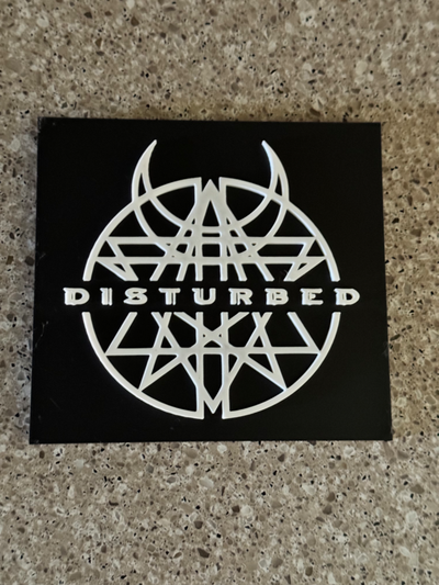 disturbed band sign remixed by davglass art signs & logos rock music metal 80snostalgia 90snostalgia 3d print model - Mito3D