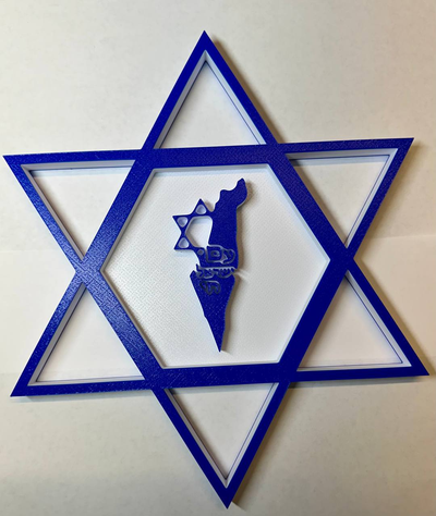 estrela of david by mikebacina casa decoração israel bandeira hebraico 3d print model - Mito3D