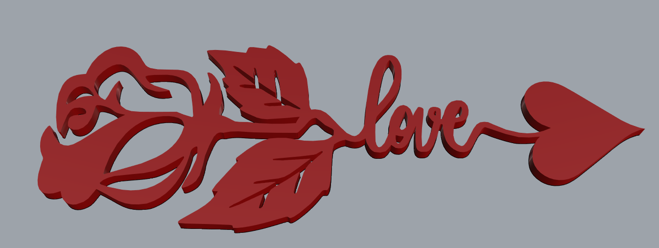 herz rose pfeil liebe by spore kunst skulpturen valentinstag blume nacht verlobter liebhaber amor 3D print model - Mito3D