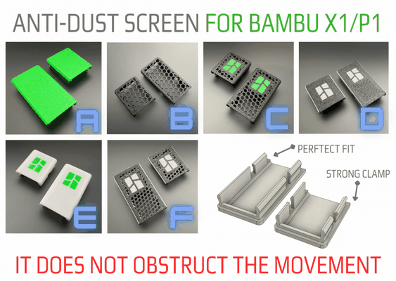 anti dust tela stepper motor by 123cut 3d impressora partes acessórios teste poeira melhoria x1c bambu laboratórios cajado rolamento velozes impressão suporte cobrir bainha acessório bamabu p1p p1s x1 simples trilho 3d print model - Mito3D