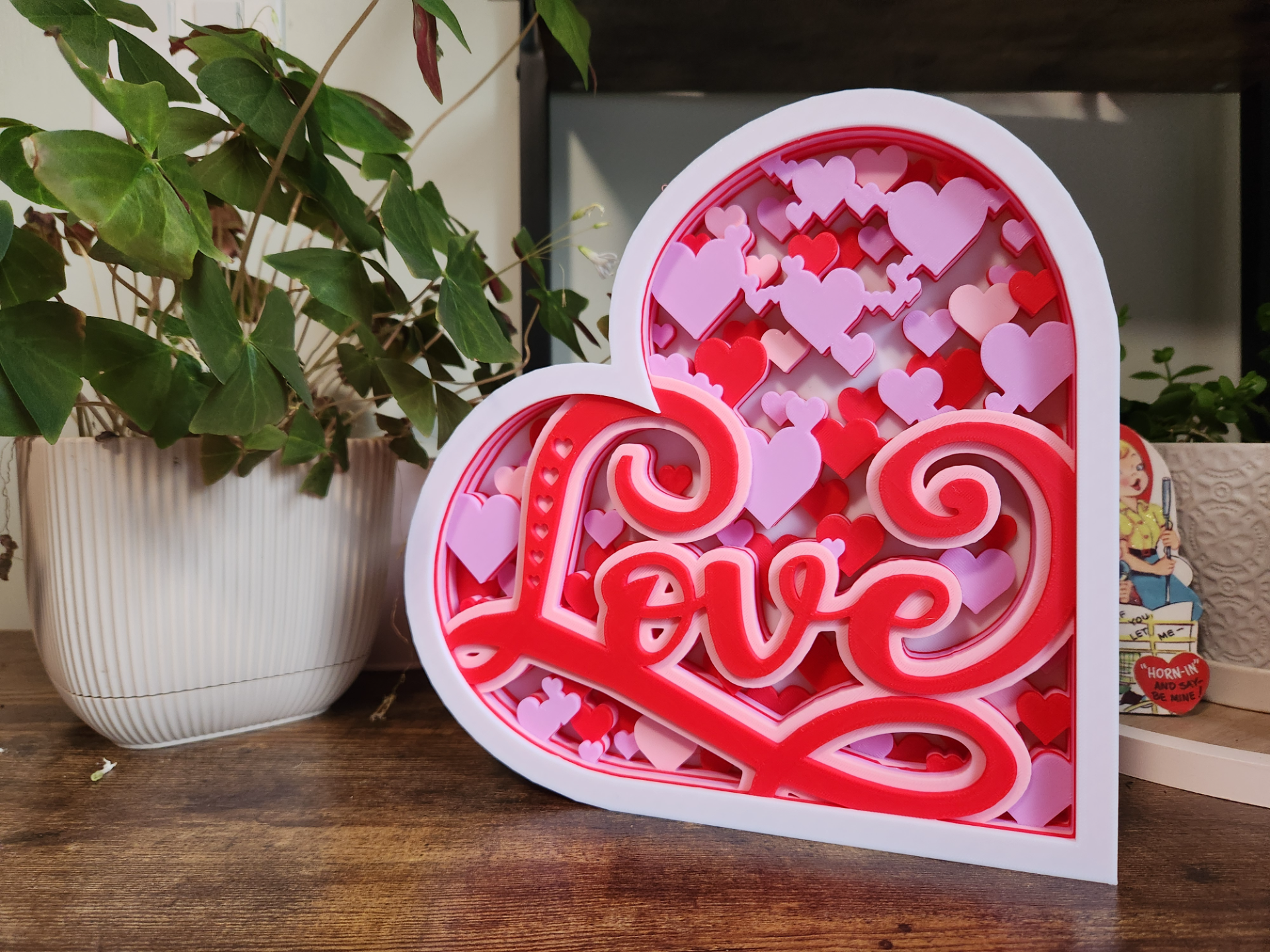 mandala layered heart by jamboodle household decor contest valentine 4 color holiday festive colorful love valentines day sweetheart 3D print model - Mito3D