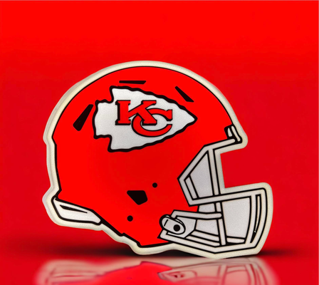 kansas city chiefs helmet led lamp by codyinbody3 art models football kcmo missouri sports nfl espn mutlicolor 3 color 4 ams bambu mahomes kelce light lightbox 3d print model - Mito3D