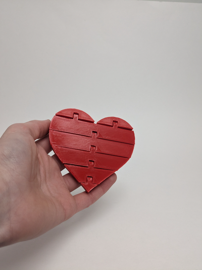 impresión in sitio articulado corazón flexi by zammer 3d juguetes juegos san valentin día 3d print model - Mito3D