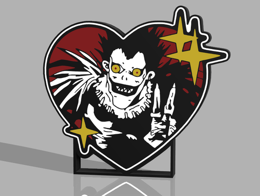 ryuk namorados by 3d nerd casa decoração caderno morte caixa luz anime 3d print model - Mito3D