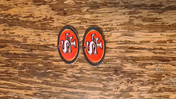 san français 49ers boucles d'oreilles by dohara1985 mode boucle d'oreille oreille bague anneaux super porte clés football nfl bowl oreilles 49 francisco ers 3d print model - Mito3D