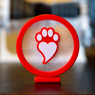 puppy love paw print valentines day string art by austincolby models stringart valentiens heart hearty dog animal 3d print model - Mito3D