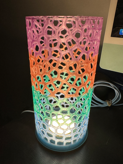 voronoi led lamp by 3ddyfaber household decor light art 3d print model - Mito3D