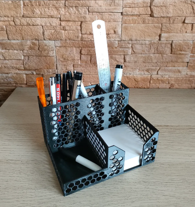 desk organizer- pen holder by dga3dp household office desktoporganizer desktop accessories penholder 3d print model - Mito3D