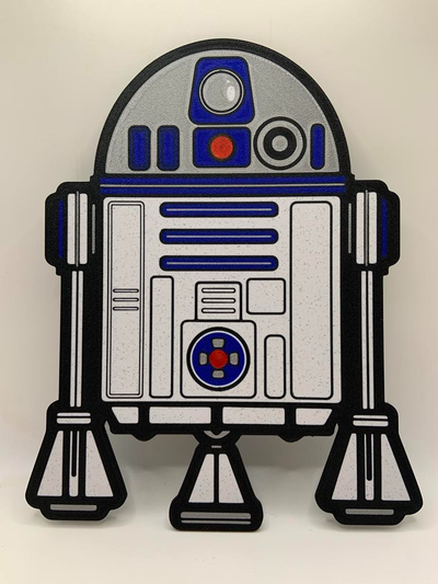 star savaşlar r2d2 duvar sanat by brentglover1970 2d 3d print model - Mito3D