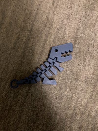 flexi rex porte clés remixé by 3d fléchir jouets jeux dinosaure 3d print model - Mito3D