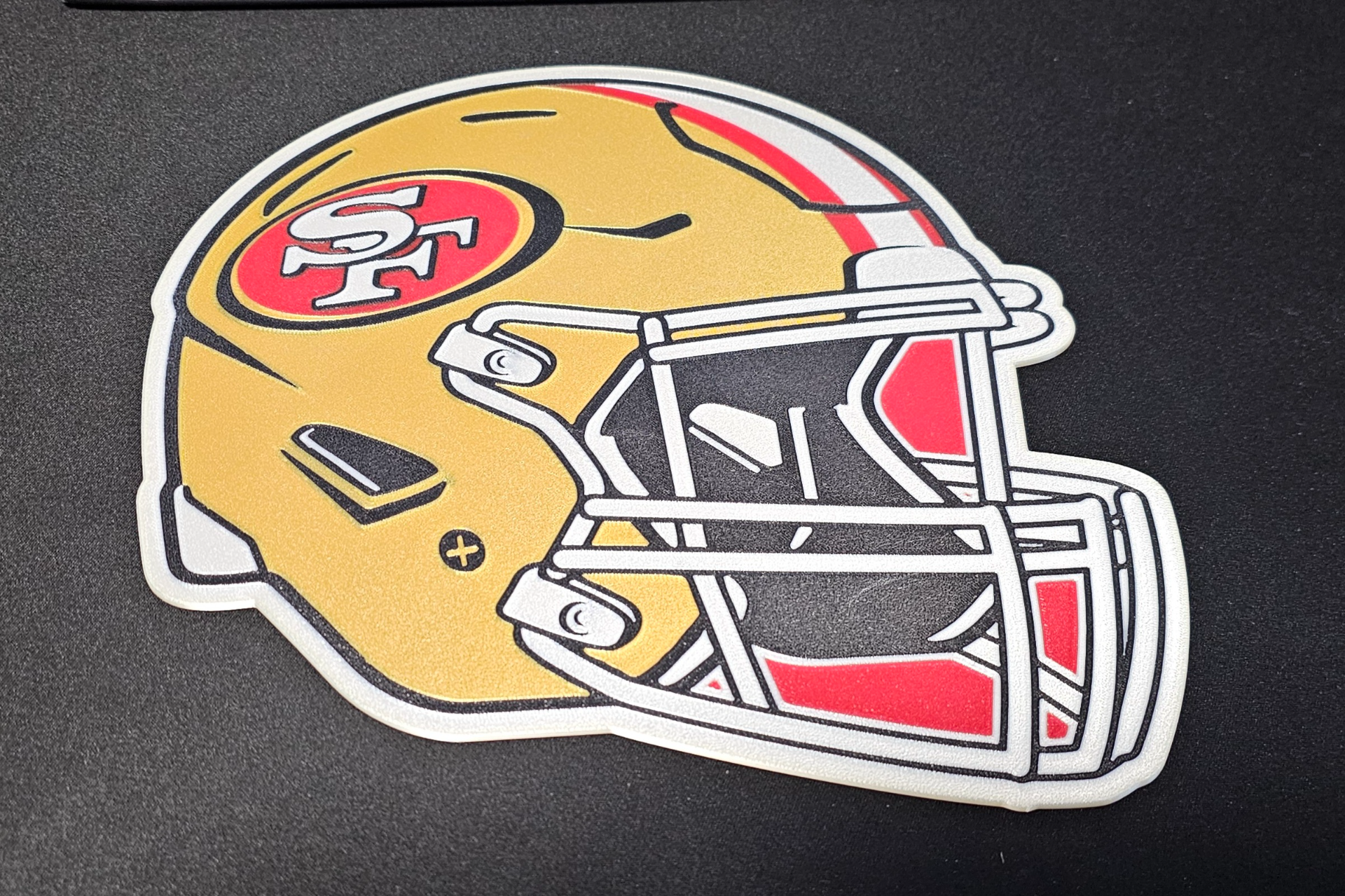 49ers casco parete arte remixato by kevin11 2d 49 san francisco calcio sf nfl san francisco california playoff super ciotola piede palla 3D print model - Mito3D