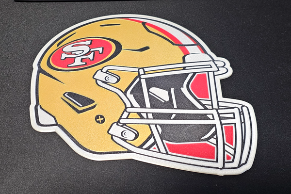 49ers casco parete arte remixato by kevin11 2d 49 san francisco calcio sf nfl san francisco california playoff super ciotola piede palla 3d print model - Mito3D