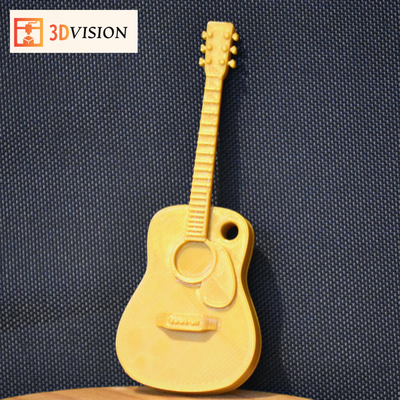 acústico guitarra llavero by 3dvision arte modelos acustica 3d print model - Mito3D