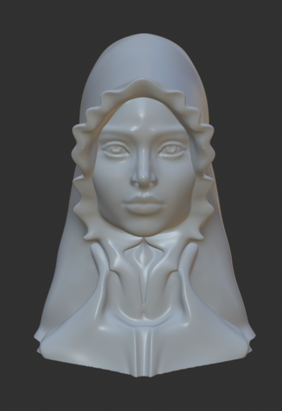 donna velo by gpan arte sculture 3d print model - Mito3D