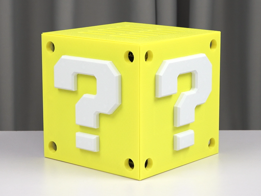 mario question block itx case by hobby & diy electronics itxcase pc prize mystery 3d print model - Mito3D