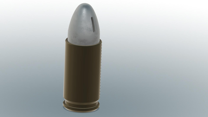 piggy bank bullet 9mm by ciba household house models childeren saving 3d print model - Mito3D