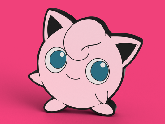 jigglypuff lightbox by sitsero art signs & logos pokemon kid room child anime cartoon game led lamp light pink song sing sleep bedside jiggly psychic type poke gift animation movie tv series wall fan nintendo videogame 3d print model - Mito3D