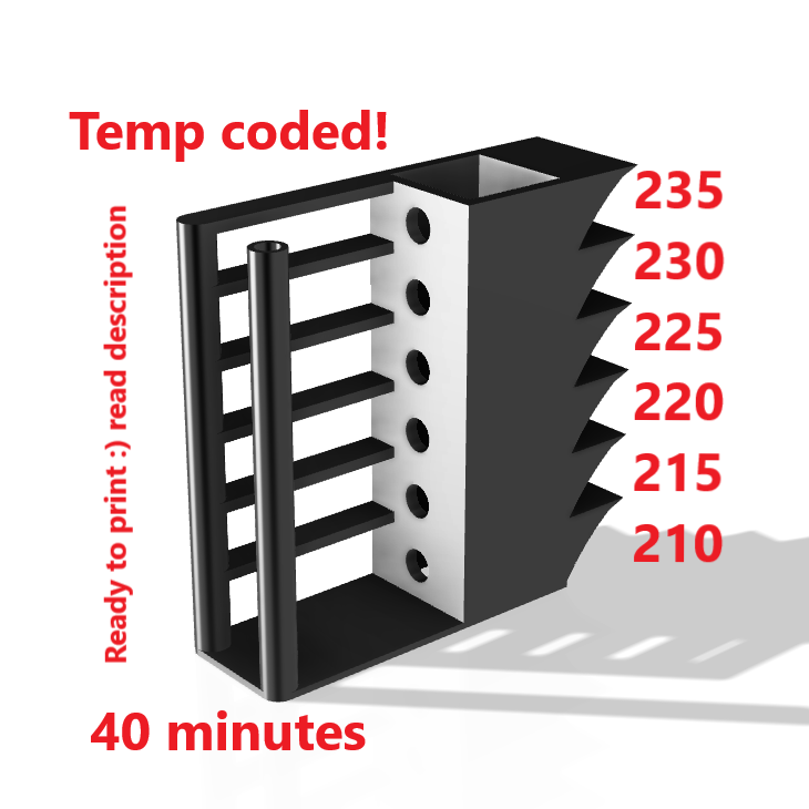 rápido temperatura torre petg pla abs 210 235 by tommi 3d impresora prueba modelos 3D print model - Mito3D