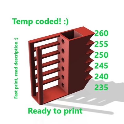 fast temp tower petg abs 235-260 by tommi 3d printer test models temperature 3d print model - Mito3D