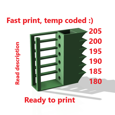 fast temp tower pla 180-205 by tommi 3d printer test models print temperature 3d print model - Mito3D