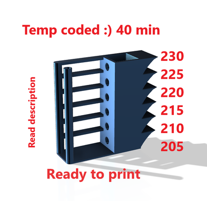 fast temp tower pla 205-230 by tommi 3d printer test models print temperature 3d print model - Mito3D