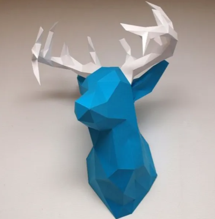 poly hirsch mauer neu gemischt by rockman kunst modelle wandkunst 3D print model - Mito3D