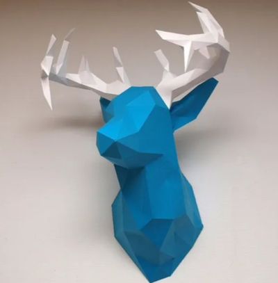 poly hirsch mauer neu gemischt by rockman kunst modelle wandkunst 3d print model - Mito3D
