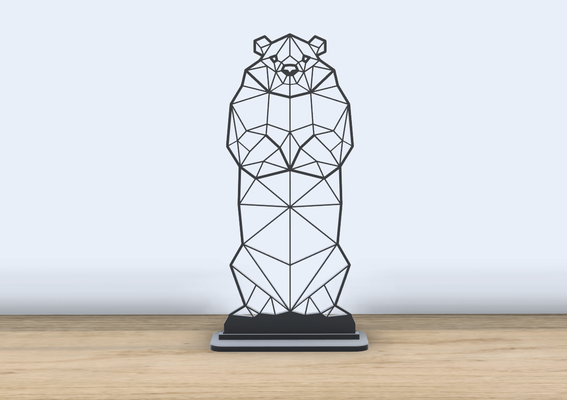 geometric poly - groundhog stand by jf-699 art 2d ground hog day groundhogs decor accessories mammal animal office accessory 3d print model - Mito3D