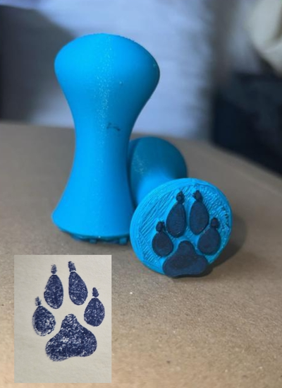 sello lobo huella by tranquilidad arte modelos stempel paso 3d print model - Mito3D