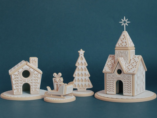 pan zenzero villaggio by 9percent domestico festività natale natale decorazioni natalizie casa marzapane 3d print model - Mito3D