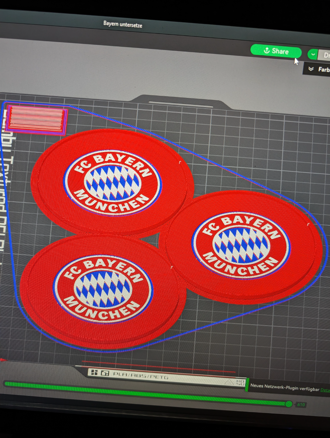 bayern m nchen untersetzer 3x by alles wird gold arte esculturas 3D print model - Mito3D