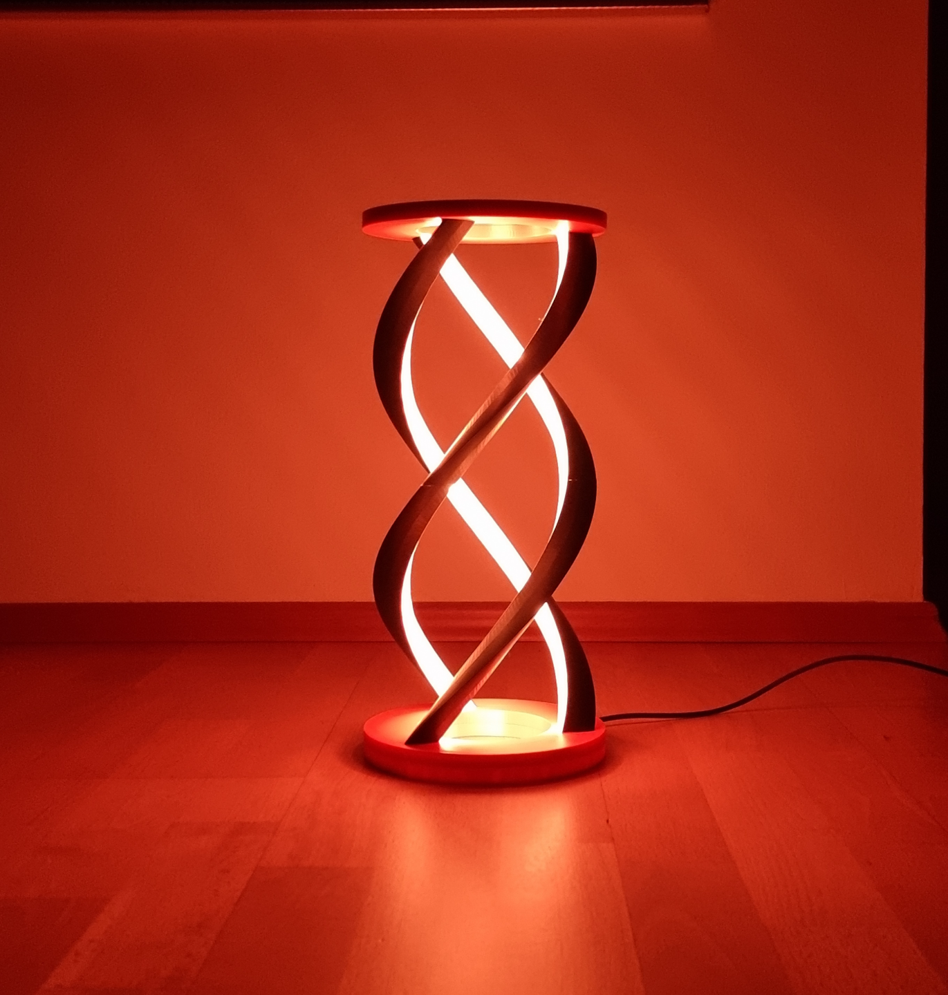 spiral lampe v2 wled by basti85 kunst modelle esp32 ws2812b auswirkungen 3D print model - Mito3D