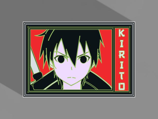 kirito luz caixa by downeast3d arte sinais logotipos anime espada conectados preto espadachim 3d print model - Mito3D