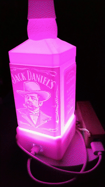 jack daniels litofania presa by ebjspecials domestico arredamento luce lightart jacky flasche bottiglia calzino licht scatola luminosa guidato led litografia litofano lightbox arte 3d print model - Mito3D